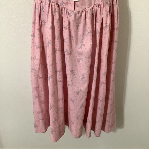 Vintage Handmade Pink Floral Western Country Lace Up Cottagecore Fairy Dress M - Picture 3 of 8